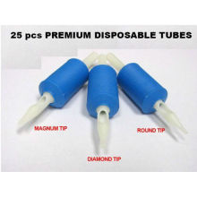 DISPOSABLE TATTOO TUBES STERILE SOFT 1" GRIP RUBBER SILICONE